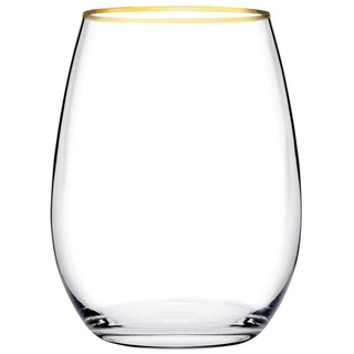 Pasabahce Gläser-Set Amber Golden Touch-570, Glas, Long Drink Gläser 4-teiliges Set mit Goldrand 570ml