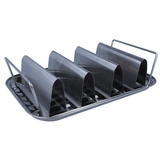 EUROHOME Grillbesteck-Set Grillgestell 2 teilig mit Spare Rib Halter, (2 tlg., Grillguthalter 34 x 24 x 10 cm), Grill Gestell mit Auffangschale grau