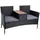Polyrattan Gartenbank 2-Sitzer Schwarz