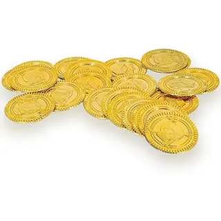 Goldene Piraten Schatzmünzen aus Kunststoff - 30er-Pack