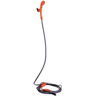 Camping Dusche Tragbare Campingdusche mit 12 V Pumpe, Outdoor Mobile Duschen Außenduschen mit Duschkopf und 2 m Schlauch Auto Stecker für Reisen, Autowäsche, Zelt, Pflanzenbewässerung Garten