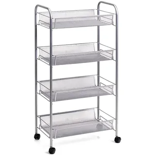 Zeller Rollwagen Mesh 4-lagig 83,5 cm x 26 cm x 42,5 cm Silber