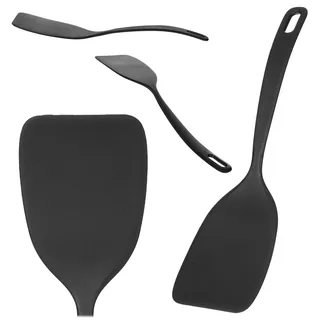 KADAX Pfannenwender aus hitzebeständigem Kunststoff, 31,5 cm Langer Pfannkuchenwender, Küchenhelfer für beschichtete Pfannen, Pfannenheber (Schwarz)