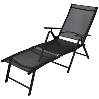 vidaXL Sonnenliege 178 x 63,5 x 96 cm schwarz klappbar