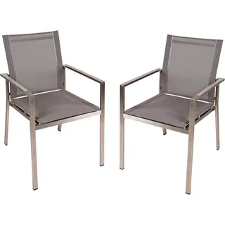 Garden Pleasure Stapelstuhl SIENNA 56 x 64 x 85 cm grau 2 St.