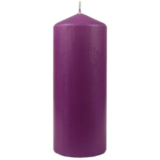 HS Candle Wachskerzen Stumpenkerzen Ø8cm x 20cm (Lila) - Lange Brenndauer - Hergestellt in EU - Kerzen Blockkerzen - Wachs Stumpen