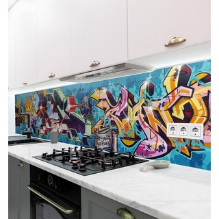MyMaxxi Dekorationsfolie Küchenrückwand Graffiti Schrift selbstklebend Spritzschutz Folie 220 cm x 60 cm