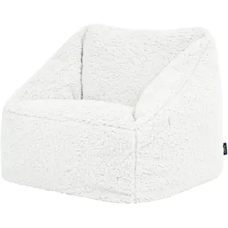 I.C.O.N. Icon Sitzsack Kinder Sessel mit Füllung, Creme | In Deutschland Hergestellt, Sitzsack Sessel, Weicher Berber Fleecestoff, Kinder Sessel für Kinderzimmer und Schlafzimmer