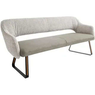 Koinor Sitzbank, Grau, Holz, Metall, Wildeiche, vollmassiv, 3-Sitzer, 207x89x68 cm, Fußauswahl, Stoffauswahl, Typenauswahl, in verschiedenen Holzarten erhältlich, Größen mit Rückenlehne, Esszimmer, Bänke, Sitzbänke