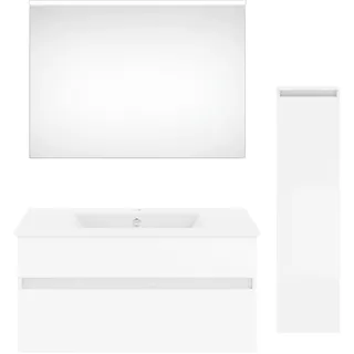 Puris Badezimmer Get2You, Weiß Hochglanz, Holzwerkstoff, 2 Schublade(n) Schubladen, 122 cm, Goldenes M, Made in Germany, hängend, Badezimmer, Badmöbelsets & Badmöbelserien, Badmöbel-Set