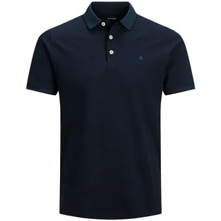 JACK & JONES Paulos Kurzarm-poloshirt Denim Blue / Detail Ps 4XL