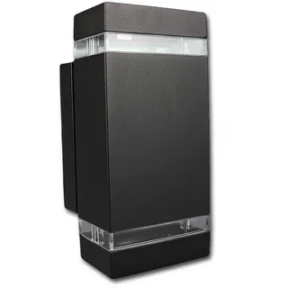 KANLUX Außenwandleuchte Aluminium 23,5 cm 2x GU10 IP44 schwarz