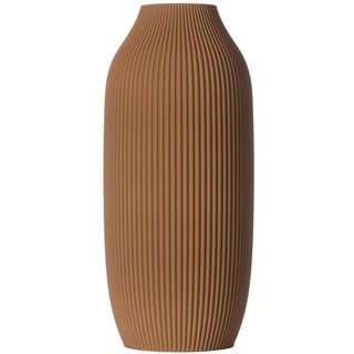 3D Vase Dekovase Stella XL 38cm Nachhaltige Deko Vase Pampasgras Trockenblumen, Bodenvase braun