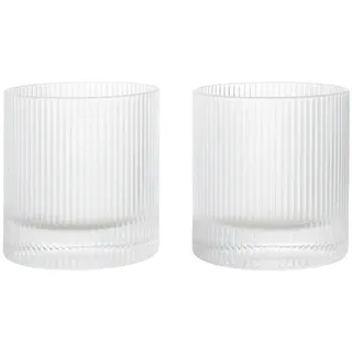 Ferm Living - Ripple Trinkglas, klar (2er-Set)