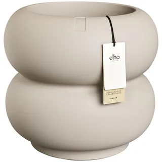 elho Amber Roll Low 43 - Blumentopf für Innen und Außen - 100% recyceltes Plastik - Ø 43 x H 40 cm - Beige/Balanced Beige