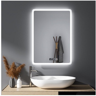 WDWRITTI Badspiegel LED Wandspiegel Touch Badezimmerspiegel spiegel Bad mit Beleuchtung (Lichtspiegel, Spiegel Badezimmer Wand, 80x60 50x70 cm Kaltweiß), energiesparender,IP44 50 cm x 70 cm