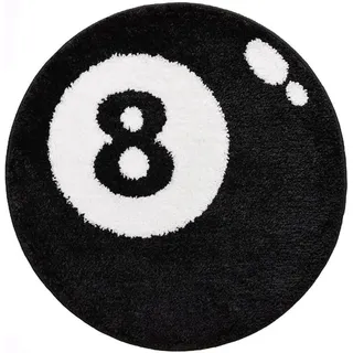 Teppich 60x60 cm, rund, schwarz weiß, Anti-Kaschmir, für Spielzimmer
