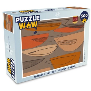 MuchoWow Puzzle Abstrakt - Vintage - Formen - Pastell, 500 Puzzleteile, Foto-Puzzle, Bilderrätsel, Puzzlespiele, Spielzeug bunt