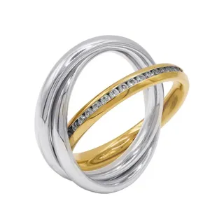 Heideman Fingerring Trini goldfarben (Ring, 1-tlg., inkl. Geschenkverpackung), Rollring 3er ring gold Wickelring damen goldfarben 62 (19.7)