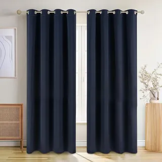 Blumtal Thermovorhang Ösen 140 x 245 cm Blau 2 St.