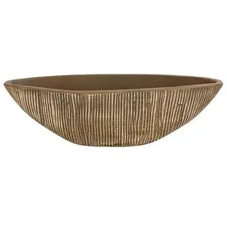 Dehner Keramik-Jardiniere Isolde, oval, braun, ca. B34/H10/T13 cm