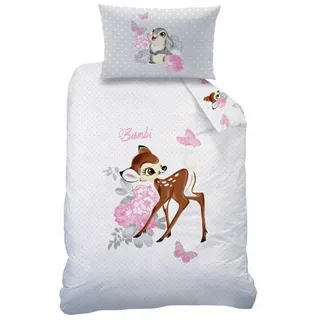 Disney Babybettwäsche Baby Flanell Wende Bettwäsche Disney Bambi 100 x 135 cm Biber, 1 teilig, Langlebig