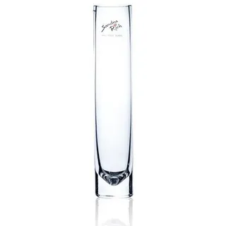 SANDRA RICH Glasvase, Blumenvase SOLIFLEUR H. 22 cm D. 4cm rund transparent