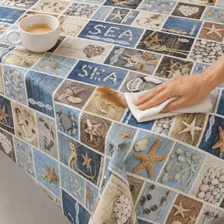 Wachstuchtischdecke Maritim abwischbar 140 x 400 - 31946-Maritim - Bunt