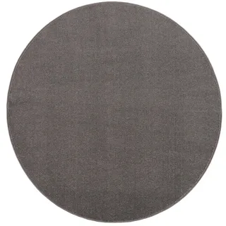 Novel Webteppich Uni, Grau, Textil, Uni, rund, Oeko-Tex® Standard 100, pflegeleicht, Teppiche & Böden, Teppiche, Runde Teppiche