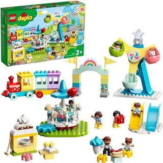 LEGO 10956 DUPLO Town Vergnügungspark Spielzeug Kind ab 2 Jahren mit Zug, Karussell und Riesenrad