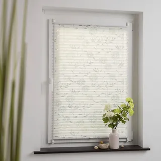LIEDECO Plissee Floral 50 x 130 cm weiß