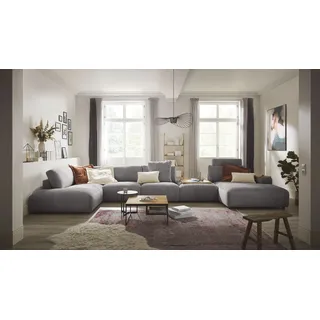 Musterring Wohnlandschaft Cord U-Form 5-Sitzer Grau