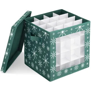 Navaris Aufbewahrung für Weihnachtskugeln - Weihnachtskugel Aufbewahrung mit 64 Fächer - Aufbewahrungsbox für Weihnachtskugeln mit Deckel - Christbaumkugeln Aufbewahrungsbox