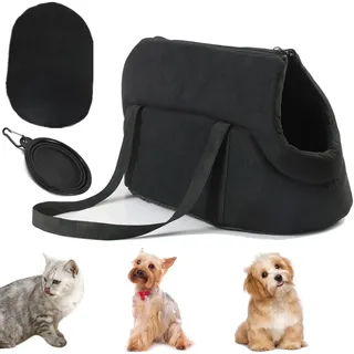 Haustier Carrier Hund Sling Carrier für kleine Hunde,Reise Welpen Tragetasche Hund,Katze Tragetasche Chihuahua Yorkie Welpe für Wandern Camping,1 Faltbare Schüssel