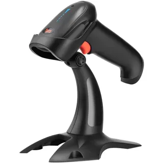 Tera Pro kabelloser Barcode-Scanner, Bluetooth, QR-Code, Ständer, 2.200 mAh, HW0002 Schwarz 1 Stück