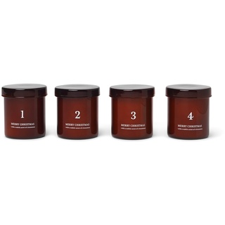 ferm LIVING - Scented Adventskerzen, rotbraun (4er-Set)