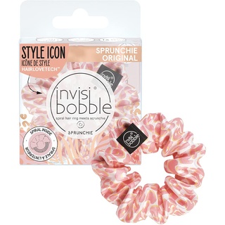Invisibobble Sprunchie "Dressed Like a Cheetah" Scrunchie I 1x Haargummi Satin Pink Leo Mädchen & Damen I starker Halt Stoff Haargummi I Limited Collection Urban Safari