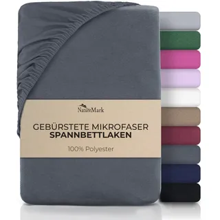 NatureMark Spannbettlaken Mikrofaser-Polyester 140 x 200 cm grau