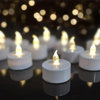 Anziner 12 led teelichter mit Timer, 6 Stunden an und 18 Stunden aus, 3.6 x 3.4 cm elektrische flackernde batteriebetriebene Kerzen, warme weiße für Hochzeit, Party Dekoration