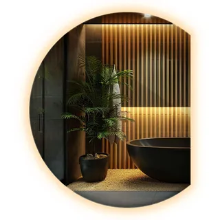 LED SPIEGEL 84 cm x 100 cm Asymmetrische Form Warmweiß 3000 K