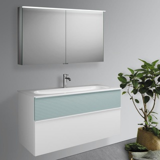 Burgbad Fiumo Badmöbel-Set Waschtisch mit Waschtischunterschrank und Spiegelschrank, SFXV122F3956FOT55C0001G0223