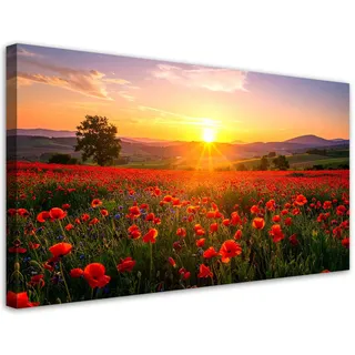 Feeby Leinwandbild, Rot, Textil, Landschaft/Berg, Rechteckig, 120x60 cm, Bilder und Zubehör, Wandbilder, Leinwandbilder