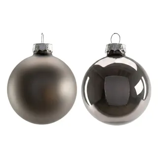 Trend Line Christbaumschmuck TrendLine Weihnachtskugeln aus Glas Ø 6 cm grau