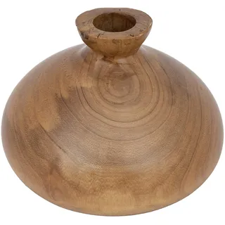 Creative Co-Op Dekorative Vase aus Paulownia-Holz, Walnuss-Finish