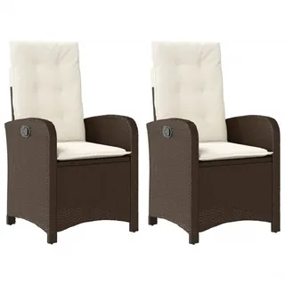 vidaXL Gartensessel mit Kissen 58 x 58 x 31,5 cm braun 2 St.