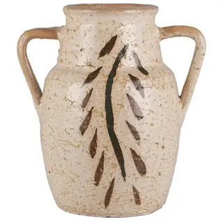 ib laursen Vase mit Henkeln Blattmuster Avignon in beige | Gr.: onesize