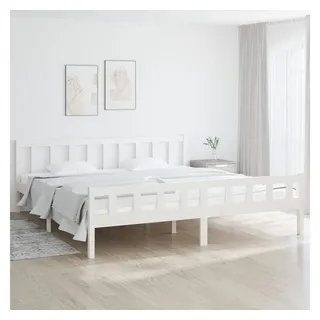 vidaXL Massivholzbett 160 x 200 cm Weiß