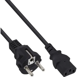 InLine Netzkabel, Schutzkontakt gerade auf Kaltgerätestecker C13, 1,8m, schwarz