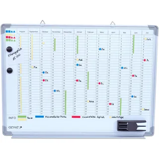 GENIE Jahreskalender & Jahresplaner Magnettafel 56 x 77 cm Weiß