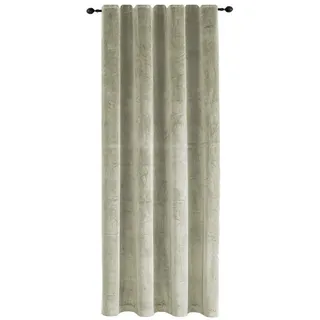 Haus und Deko Gardine Vorhang Kräuselband Verdunkelung 140x245 cm Samt weich blickdicht (1 St), Kräuselband, Polyester beige